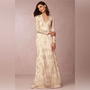 NWT Anthropologie BHLDN Needle & Thread Beaded Embroidery Cosima Gown Size 6